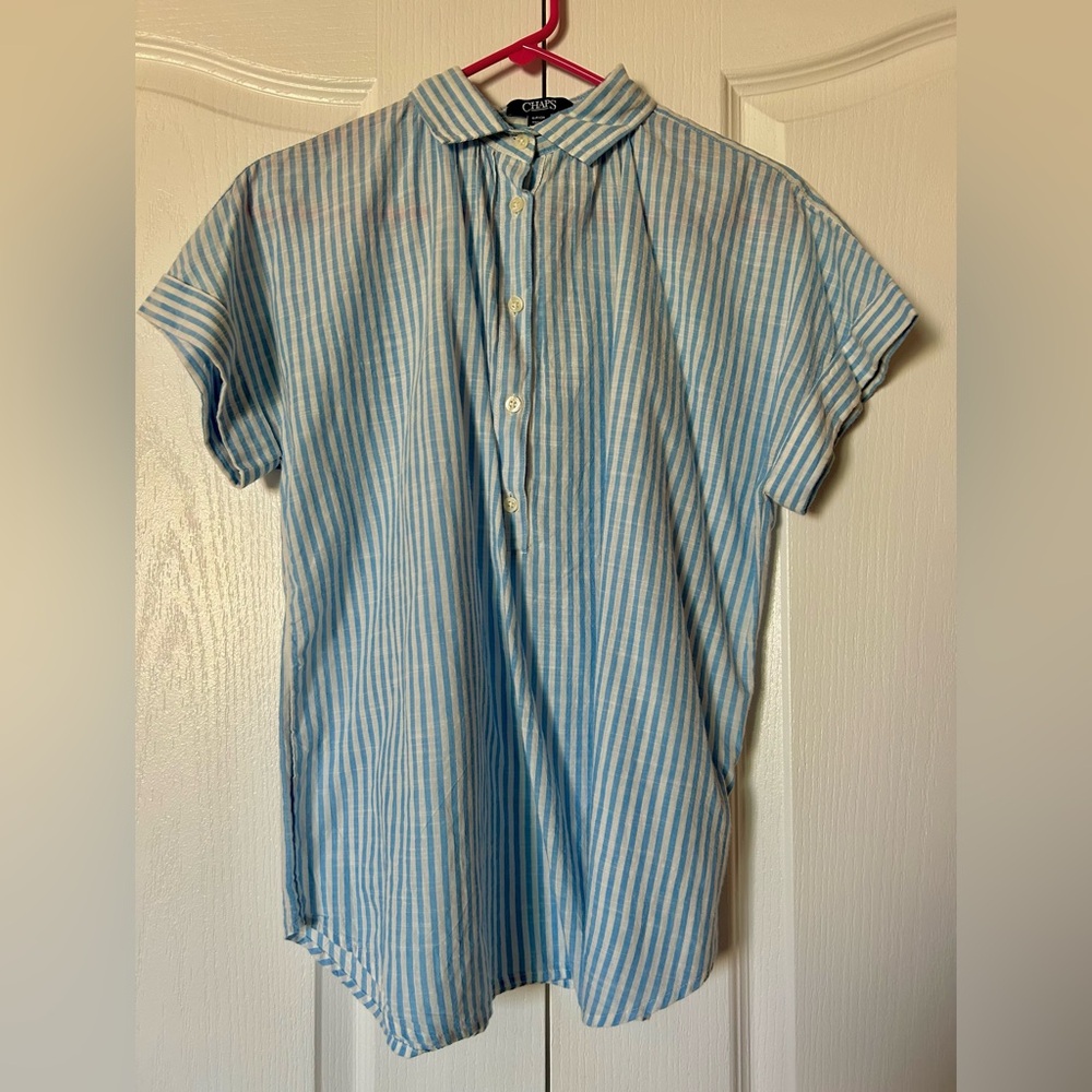 CHAPS Blue Striped Women’s Shirt Size SP